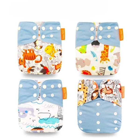 4pcs-set-ECO-friendly-Gray-Mesh-Cloth-Baby-Cloth-Diapers-New-Washable-Pocket-Diaper-Adjustable-Reusable