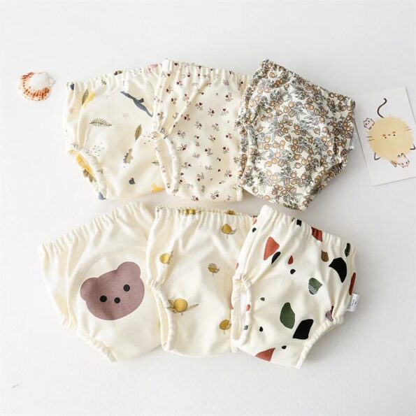 Baby-Cartoon-Cotton-Animal-Bear-Squirrel-Vegetable-Waterproof-Diaper-Pockets-Diapers-Training-Pants-Gauze-Diaper-Learning-3