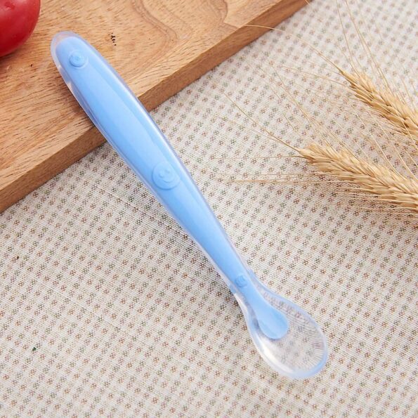 Baby-Feeding-Spoons-Dishes-Tableware-Children-Flatware-Cutlery-Spoon-Silicone-Temperature-Sensing-Patchwork-Soup-Ladle-Tools-3