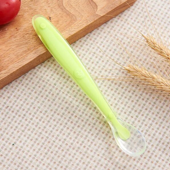 Baby-Feeding-Spoons-Dishes-Tableware-Children-Flatware-Cutlery-Spoon-Silicone-Temperature-Sensing-Patchwork-Soup-Ladle-Tools-4