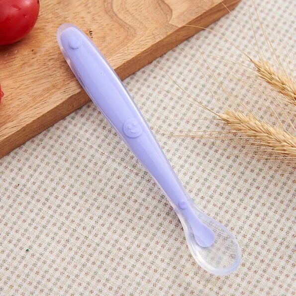 Baby-Feeding-Spoons-Dishes-Tableware-Children-Flatware-Cutlery-Spoon-Silicone-Temperature-Sensing-Patchwork-Soup-Ladle-Tools-5