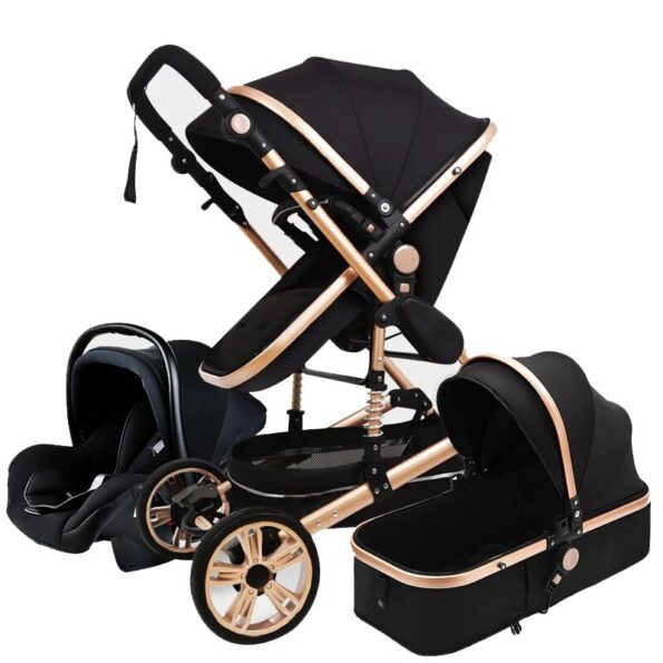 Baby-Stroller-3-in-1-High-Landscape-Stroller-Reclining-Baby-Carriage-Foldable-Stroller-Baby-Bassinet-Puchair-1