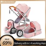 Baby-Stroller-3-in-1-High-Landscape-Stroller-Reclining-Baby-Carriage-Foldable-Stroller-Baby-Bassinet-Puchair