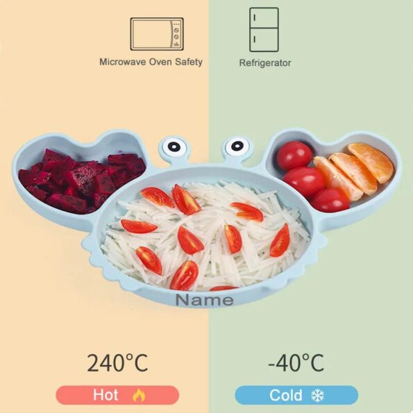 Crab-Plate-For-Baby-Silicone-Tableware-Suction-Bowl-Plate-Tray-Bibs-Spoon-Personalized-Name-Baby-s-4