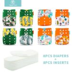 HappyFlute-8-diapers-8-Inserts-Baby-Cloth-Diapers-One-Size-Adjustable-Washable-Reusable-Cloth-Nappy-For-1